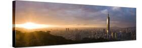Panoramic View of Taipei 101, Taipei, Taiwan-Michele Falzone-Stretched Canvas