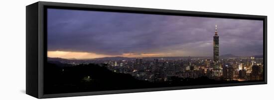 Panoramic View of Taipei 101, Taipei, Taiwan-Michele Falzone-Framed Stretched Canvas