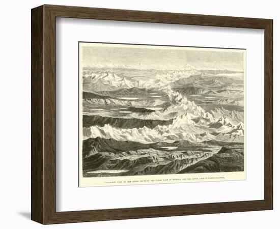 Panoramic View of the Andes Between the Upper Lake of Titicaca and the Lower Lake of Parihuanacocha-Édouard Riou-Framed Giclee Print