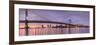 Panoramic View of the Ben Franklin Bridge and Philadelphia Skyline, under a Purple Sunset-Mihai Andritoiu-Framed Photographic Print