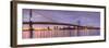 Panoramic View of the Ben Franklin Bridge and Philadelphia Skyline, under a Purple Sunset-Mihai Andritoiu-Framed Photographic Print