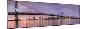 Panoramic View of the Ben Franklin Bridge and Philadelphia Skyline, under a Purple Sunset-Mihai Andritoiu-Mounted Photographic Print