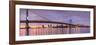 Panoramic View of the Ben Franklin Bridge and Philadelphia Skyline, under a Purple Sunset-Mihai Andritoiu-Framed Photographic Print