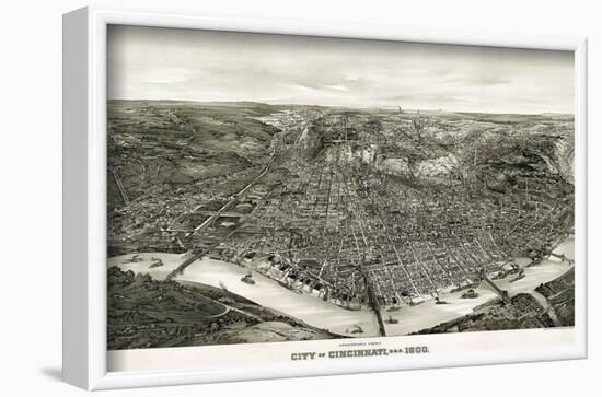 Panoramic View of the City of Cincinnati, Ohio, 1900-Henderson Litho Co^-Framed Art Print