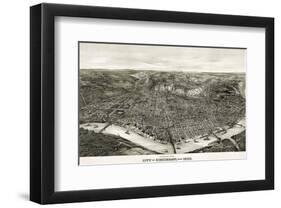 Panoramic View of the City of Cincinnati, Ohio, 1900-Henderson Litho Co^-Framed Art Print