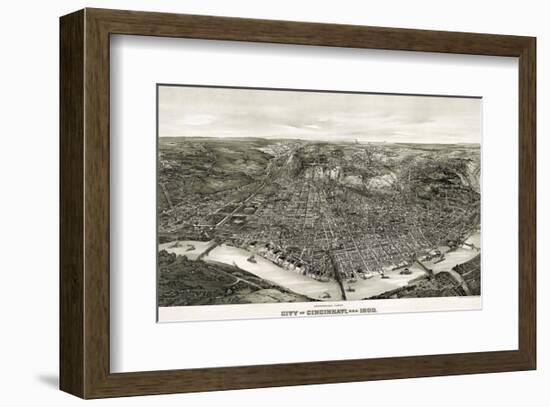 Panoramic View of the City of Cincinnati, Ohio, 1900-Henderson Litho Co^-Framed Art Print