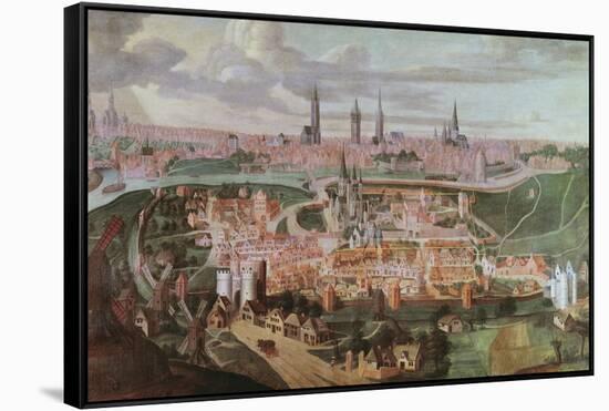 Panoramic View of the City of Ghent at the End of the 16th Century-Lucas De Heere-Framed Stretched Canvas