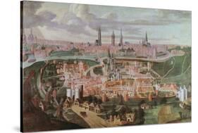 Panoramic View of the City of Ghent at the End of the 16th Century-Lucas De Heere-Stretched Canvas