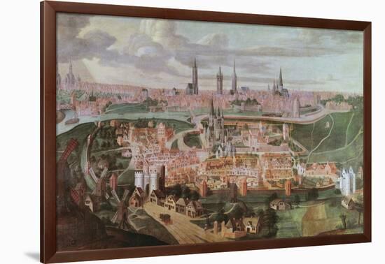 Panoramic View of the City of Ghent at the End of the 16th Century-Lucas De Heere-Framed Giclee Print