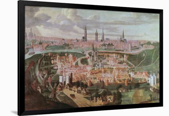 Panoramic View of the City of Ghent at the End of the 16th Century-Lucas De Heere-Framed Giclee Print