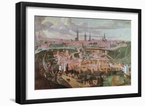 Panoramic View of the City of Ghent at the End of the 16th Century-Lucas De Heere-Framed Giclee Print