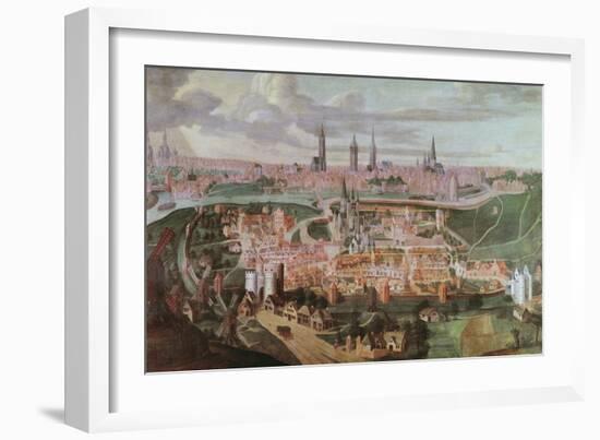 Panoramic View of the City of Ghent at the End of the 16th Century-Lucas De Heere-Framed Giclee Print