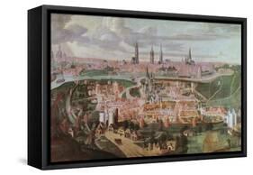 Panoramic View of the City of Ghent at the End of the 16th Century-Lucas De Heere-Framed Stretched Canvas