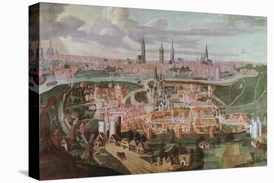 Panoramic View of the City of Ghent at the End of the 16th Century-Lucas De Heere-Stretched Canvas