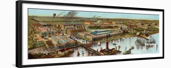 Panoramic View of the Columbian Exposition in Chicago, 1892-null-Framed Premium Giclee Print