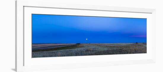 Panoramic View of the Harvest Moon Rising after Sunset, Alberta, Canada-null-Framed Photographic Print