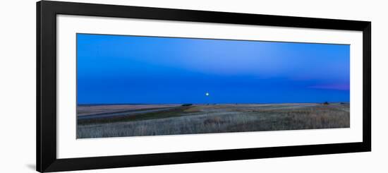 Panoramic View of the Harvest Moon Rising after Sunset, Alberta, Canada-null-Framed Photographic Print