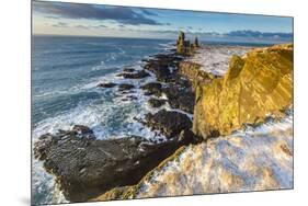 Panoramic view of the Londrangar sea stacks,Snaefellsness peninsula,western Iceland,Europe.-ClickAlps-Mounted Photographic Print