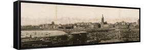 Panoramic View of the Port of Chicago-null-Framed Stretched Canvas