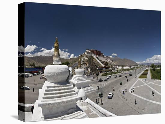 Panoramic View of the Potala Palace, Unesco World Heritage Site, Lhasa, Tibet, China-Don Smith-Stretched Canvas