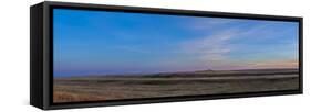 Panoramic View of the Rising Harvest Moon and Setting Sun, Alberta, Canada-null-Framed Stretched Canvas