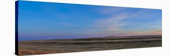 Panoramic View of the Rising Harvest Moon and Setting Sun, Alberta, Canada-null-Stretched Canvas