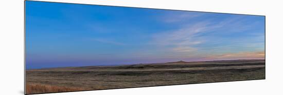 Panoramic View of the Rising Harvest Moon and Setting Sun, Alberta, Canada-null-Mounted Photographic Print