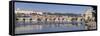 Panoramic View of the River Vltava with Charles Bridge and Castle District with Royal Palace-Markus Lange-Framed Stretched Canvas