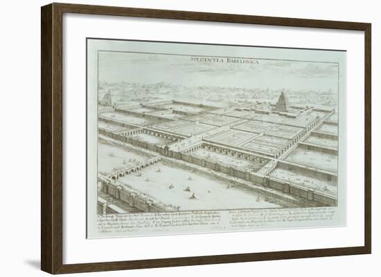 Panoramic View of the Royal Palace and Hanging Gardens of Babylon-Johann Bernhard Fischer Von Erlach-Framed Giclee Print