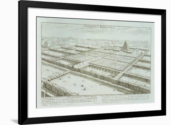 Panoramic View of the Royal Palace and Hanging Gardens of Babylon-Johann Bernhard Fischer Von Erlach-Framed Giclee Print