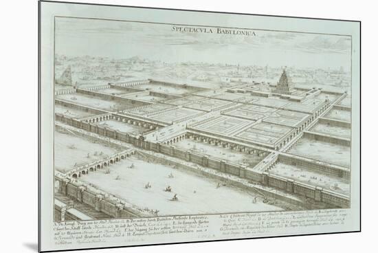 Panoramic View of the Royal Palace and Hanging Gardens of Babylon-Johann Bernhard Fischer Von Erlach-Mounted Giclee Print