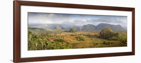 Panoramic View of the Vinales Valley Showing Limestone Hills known as Mogotes, Vinales-Lee Frost-Framed Photographic Print