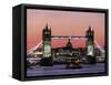 Panoramic view of Tower Bridge framing St. Paul's Cathedral, London, England-Charles Bowman-Framed Stretched Canvas
