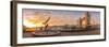 Panoramic view of Tower Bridge, Girl with Dolphin, The Shard and River Thames at sunrise, London-Frank Fell-Framed Photographic Print