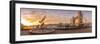 Panoramic view of Tower Bridge, Girl with Dolphin, The Shard and River Thames at sunrise, London-Frank Fell-Framed Photographic Print