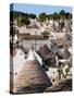 Panoramic view of trulli houses, UNESCO World Heritage Site, Alberobello, Puglia region, Italy-Karen Deakin-Stretched Canvas