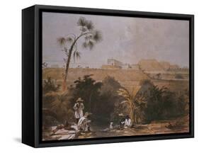 Panoramic View of Uxmal, Yucatan, Mexico, Illustration from 'Views of Ancient Monuments in Central-Frederick Catherwood-Framed Stretched Canvas