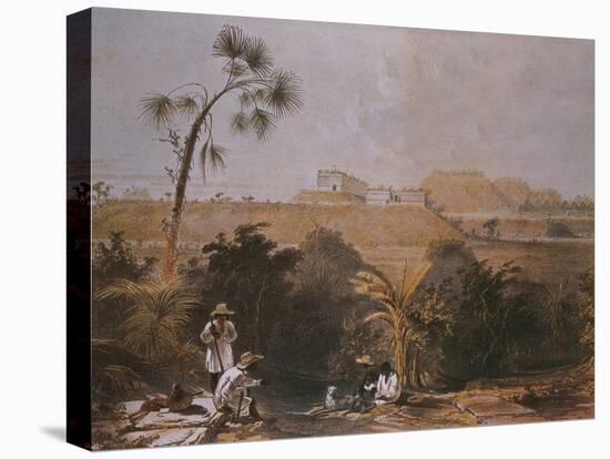 Panoramic View of Uxmal, Yucatan, Mexico, Illustration from 'Views of Ancient Monuments in Central-Frederick Catherwood-Stretched Canvas