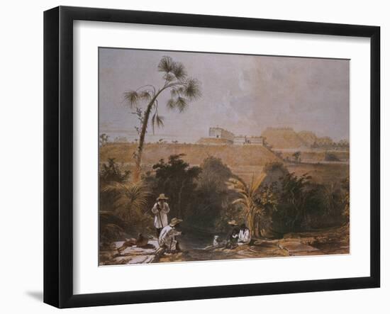 Panoramic View of Uxmal, Yucatan, Mexico, Illustration from 'Views of Ancient Monuments in Central-Frederick Catherwood-Framed Giclee Print