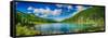 Panoramic View on Mountain Lake in Front of Mountain Range, National Park in Altai Republic, Siberi-null-Framed Stretched Canvas