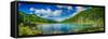 Panoramic View on Mountain Lake in Front of Mountain Range, National Park in Altai Republic, Siberi-null-Framed Stretched Canvas