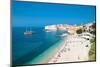 Panoramic View on the Beautiful Beach in Dubrovnik, Croatia-Aleksandar Todorovic-Mounted Photographic Print