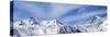 Panoramic View on Winter Snowy Mountains in Windy Day-BSANI-Stretched Canvas