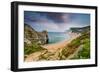 Panoramic View over Beach with Durdle Door Landmark in Dorset Jurassic Coast, Uk-Marcin Jucha-Framed Photographic Print