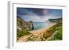 Panoramic View over Beach with Durdle Door Landmark in Dorset Jurassic Coast, Uk-Marcin Jucha-Framed Photographic Print