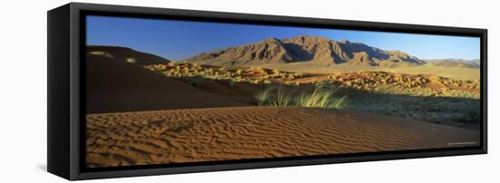 Panoramic View Over Dunes and Mountains, Namib Rand, Namib Naukluft Park, Namib Desert, Namibia-Lee Frost-Framed Stretched Canvas