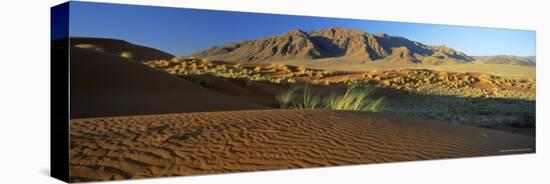 Panoramic View Over Dunes and Mountains, Namib Rand, Namib Naukluft Park, Namib Desert, Namibia-Lee Frost-Stretched Canvas