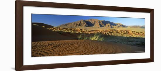 Panoramic View Over Dunes and Mountains, Namib Rand, Namib Naukluft Park, Namib Desert, Namibia-Lee Frost-Framed Photographic Print