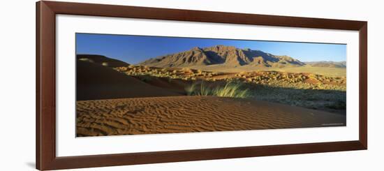 Panoramic View Over Dunes and Mountains, Namib Rand, Namib Naukluft Park, Namib Desert, Namibia-Lee Frost-Framed Photographic Print