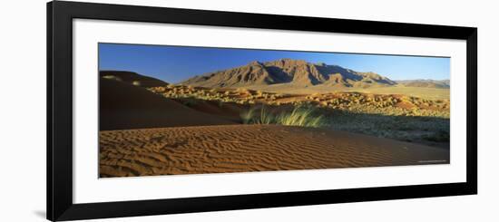 Panoramic View Over Dunes and Mountains, Namib Rand, Namib Naukluft Park, Namib Desert, Namibia-Lee Frost-Framed Photographic Print